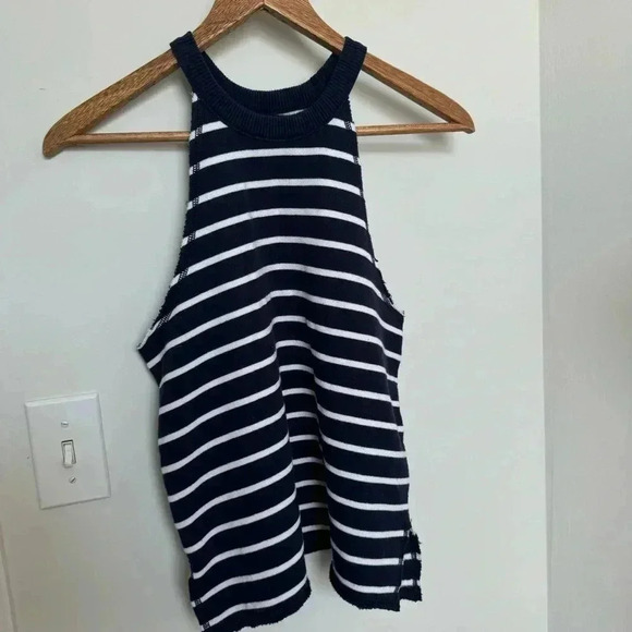 Aerie nautical blue and white striped knit tank top XS - Picture 2 of 4